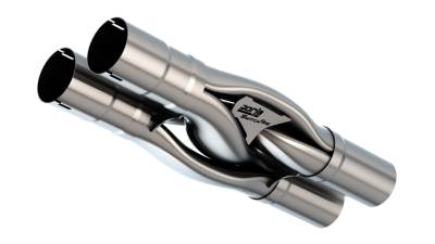 Borla - Borla Exhaust 60747 SwitchFire 3" I/O Universal X-Pipe 21.1"x7.8"x5.5" w/Notches