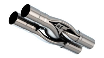 Borla - Borla Exhaust 60746 SwitchFire 3" I/O Universal X-Pipe 21.1"x7.8"x5.5" w/o Notch