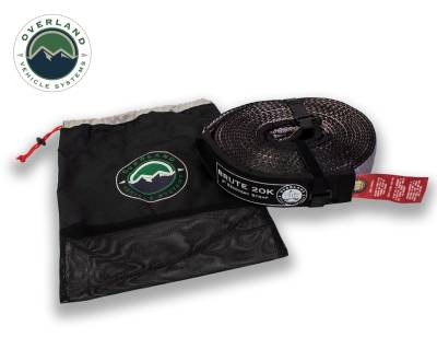 Overland Vehicle Systems - Overland Vehicle Systems 19059916 Tow Strap 20000lbs 2 x 30' Gray w/Black Ends