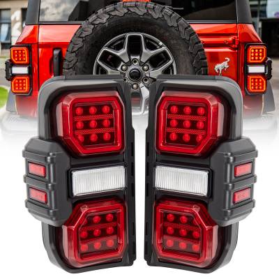 AMERICAN MODIFIED - AMERICAN MODIFIED AMFMEC00202 Raptor Style LED Tail Lights Red Lens