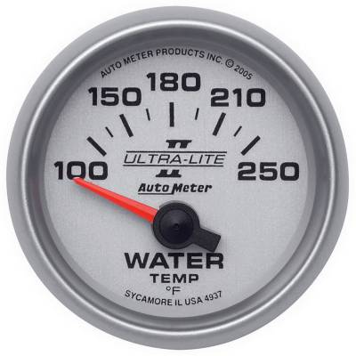 AutoMeter - AutoMeter 4937 Ultra-Lite II Electric Water Temperature Gauge 100-250°F 2-1/16"