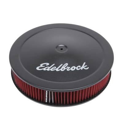 Edelbrock - Edelbrock 1225 Pro-Flo Black 14" Round Air Cleaner w/3" Cotton Deep Flange