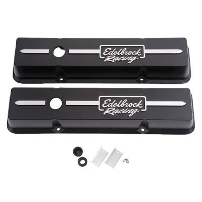 Edelbrock - Edelbrock 41633 Racing Series Valve Covers forChevy 262-400 V8 1959-86.