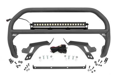 Rough Country Suspension Systems - Rough Country Front Bumper Nudge Bar w/LEDs Black 21-24 Bronco Sport 51155