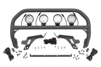 Rough Country Suspension Systems - Rough Country Front Bumper Nudge Bar w/LEDs Black 21-24 Bronco Sport 51158
