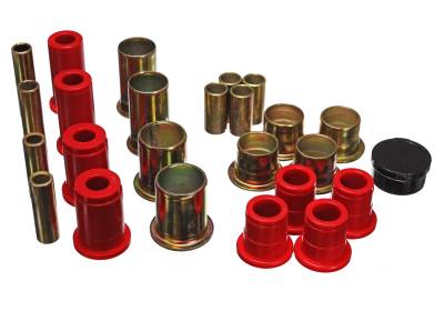 Energy Suspension - Energy Suspension 3.3162R Control Arm Bushing Set Front Polyurethane Red