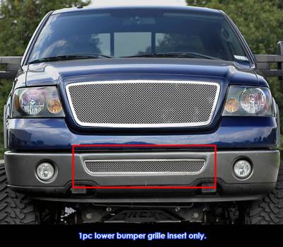 APS - APS GR06GEC52T Wire Mesh Bumper Grille Polish 06-08 Ford F150