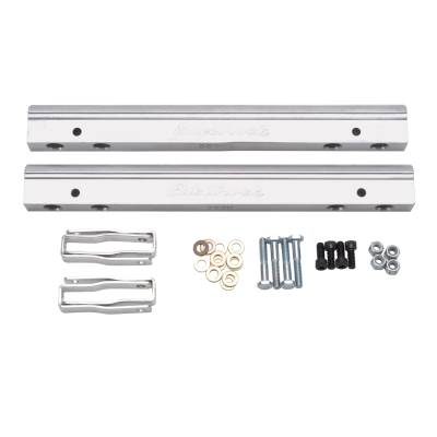 Edelbrock - Edelbrock 3630 Fuel Rail Kit for Small-Block Chevy -6 AN Clear Finish