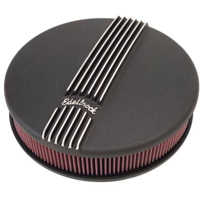 Edelbrock - Edelbrock 41173 Classic Blk Round Cast Air Cleaner Single 4-Bbl Carb 3" Element
