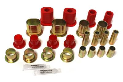 Energy Suspension - Energy Suspension 3.3172R Control Arm Bushing Set Front Polyurethane Red