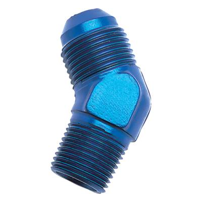 Russell - Russell 662410 8AN 45-DEG Flare To 1/2" Pipe Adapter Fitting w/Blue Finish