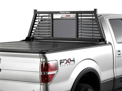 RealTruck Backrack - Backrack 148LV Half Louver Headache Rack for Silv/Sierra/F150/Titan/Tundra/Ram
