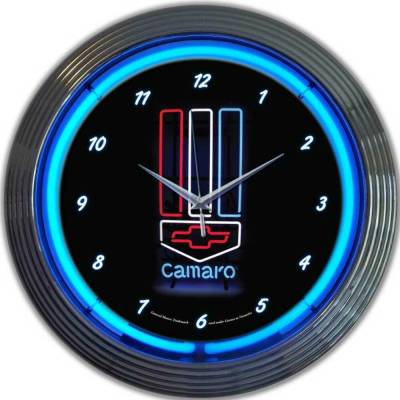 Neonetics - Neonetics 8CAMRWB Gm Camaro Red White & Blue Neon Clock