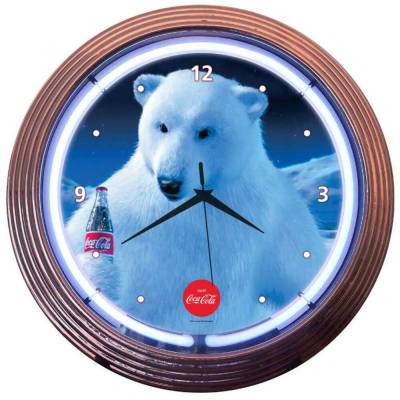 Neonetics - Neonetics 8CCPLR Coca-cola Polar Bear Neon Clock