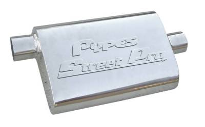 Pypes Performance Exhaust - Pypes MVS13 Street Pro Series S.S. 14" 2.5 Off/Center Exhaust Muffler Universal