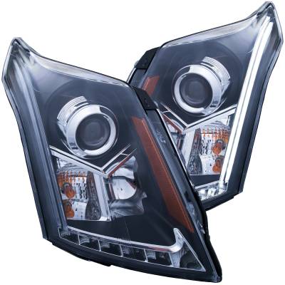 Anzo USA - Anzo USA 111308 Plank Style Projector Headlight Set Black for 10-16 Cadillac SRX