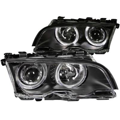 Anzo USA - Anzo USA 121015 Projector Headlight Set w/LED Halo Black BMW 3-Series