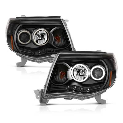Anzo USA - Anzo USA Projector Headlight Set w/CCFL Halo Black for Tacoma 121282
