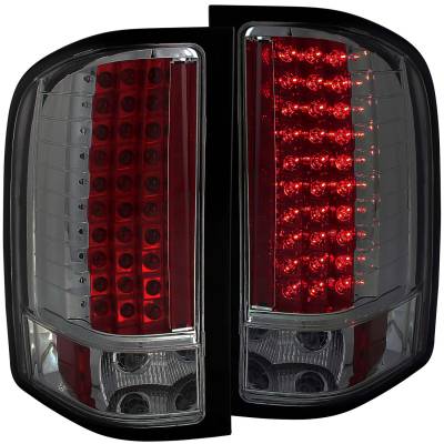 Anzo USA - Anzo USA 311159 Chrome LED Smoked Lens Taillight Set for Silverado Trucks