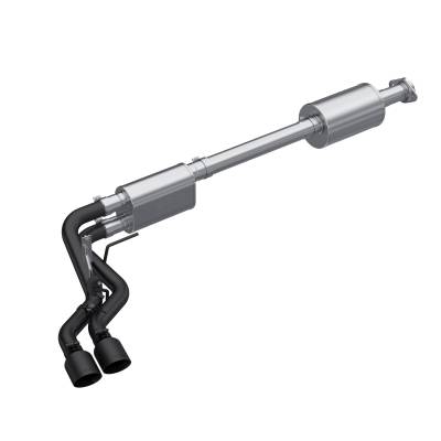 MBRP Exhaust - MBRP Exhaust S5219BLK Blk 3" Cat-Back 2.5" Dual Pre-Axle w/Muffler 21-26 F150