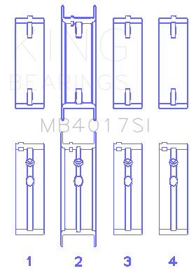 King Engine Bearings - King Bearings MB4017SI MAIN Bearing SET for GM 231 CI V6 OHV