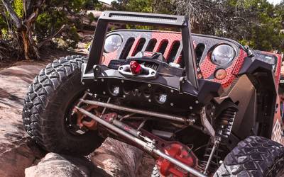 Artec Industries - Artec JK2308 Front Aluminum Bumper Rock Guard for 07-18 Jeep Wrangler JK