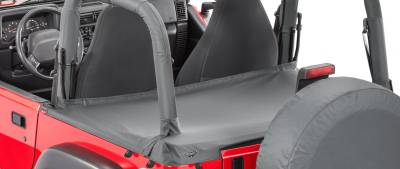 MasterTop - MasterTop 14504135 Hard w/Soft Top Tonneau Cover Black Dia for 92-95 Wrangler YJ