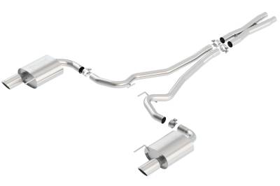Borla - Borla 140590 S-Type Cat-Back Exhaust Single Split Rear Exit 15-17 Mustang GT 3.7