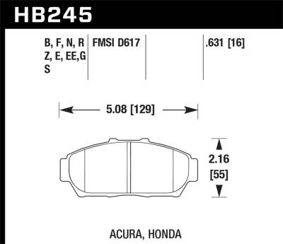 Hawk Performance - Hawk Performance DTC-60 Motorsports Brake Pads HB245G.631
