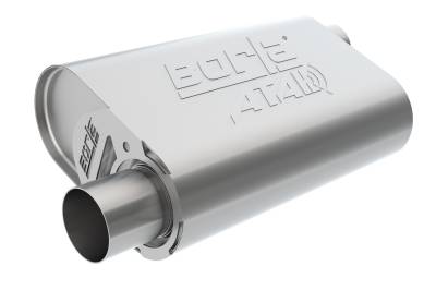Borla - Borla 400841 ATAK CrateMuffler 3" In/3" Offset Out 4.35 x 9.10" Oval Chevy SB