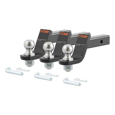CURT - CURT 45057 Loaded Ball Mounts w/2" Balls 2" Shank 7500 lbs 4" Drop 3-Pack