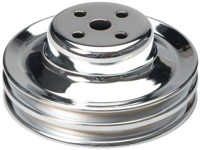 Trans-Dapt Performance - Trans-Dapt Performance 8301 OE Water Pump Pulley 2 Groove Chrome 65-66 Ford 289