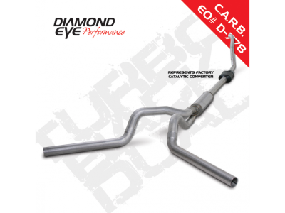 Diamond Eye Performance - Diamond Eye K4308A Kit 4" Turbo-back Dual Aluminized for 94-97.5 F250/350 7.3L