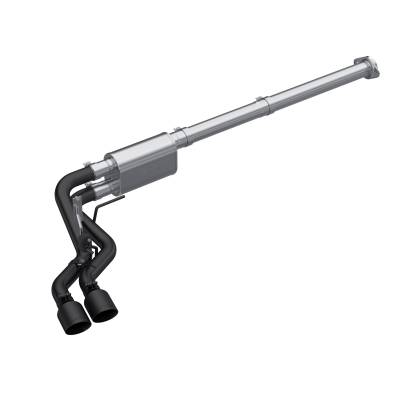 MBRP Exhaust - MBRP Exhaust S5217BLK Blk 3" Cat-Back 2.5" Dual Pre-Axle w/Muffler 21-26 F150