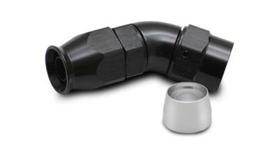 Vibrant Performance - Vibrant 28406 45-DEG High Flow Hose End Fitting for PTFE Lined Hose -6AN