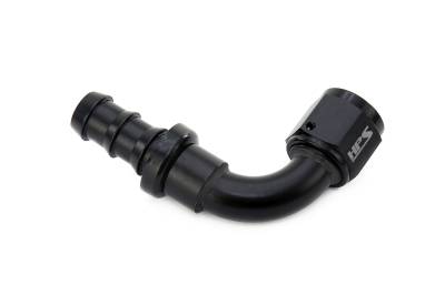 HPS Performance - HPS 150-9012 Push-On Hose End To AN -12 Female Aluminum Black 90-DEG