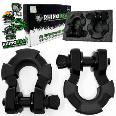 Rhino USA - Rhino USA SUPERSHACK-MATTE 8t Super Shackle 2pc Matte Black
