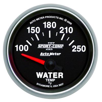AutoMeter - AutoMeter 3637 Air Core Sport-Comp II Water Temperature Gauge 100-250F 2-1/16"