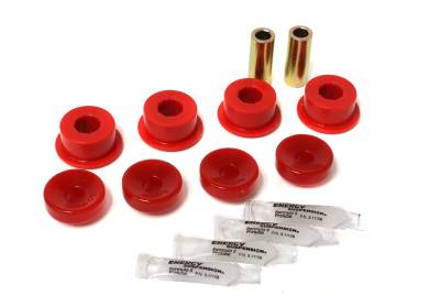 Energy Suspension - Energy Suspension 16.8102R Shock Bushing Set Front Polyurethane Red