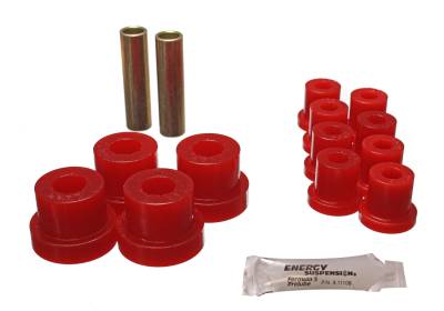 Energy Suspension - Energy Suspension 2.2115R Front Polyurethane Leaf Spring Bushing Set Red