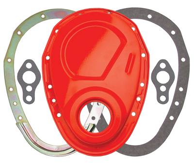 Trans-Dapt Performance - Trans-Dapt 9923 Orange Timing Chain Cover 2Pc SB Chevy V8 Not for LT1