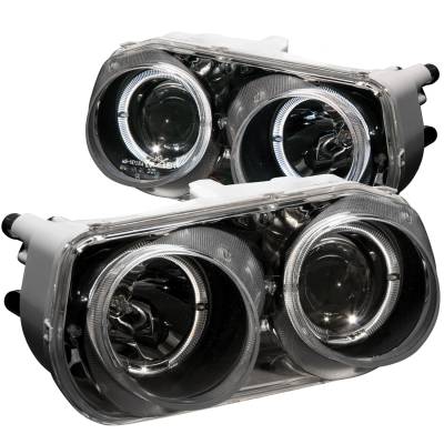Anzo USA - Anzo USA Projector Headlight Set w/LED Halo Black Acura Integra 121003