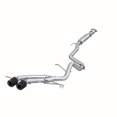 MBRP Exhaust - MBRP Exhaust S47034CF T409 2.5"Cat-Back Dual Rear Exit CF Tip for 13-18 Veloster