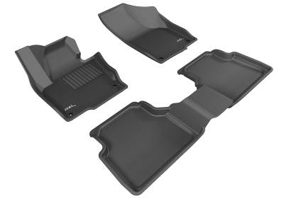 3D MAXpider - 3D MAXpider L1VW02101509 Kagu Floor Mat Front/Rear Black for VW Tiguan
