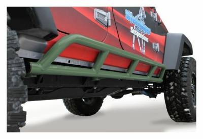 Steinjager - Steinjager Bare Knuckles Rock Sliders-Locas Green for Wrangler JK 4DR J0043929