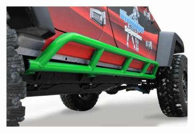 Steinjager - Steinjager Bare Knuckles Rock Sliders-Neon Green for Wrangler JK 4DR J0043927