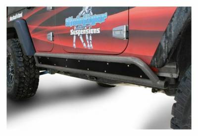 Steinjager - Steinjager Phantom Rock Sliders-Gray Hammertone for Wrangler JK 4DR J0044892