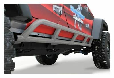 Steinjager - Steinjager Bare Knuckles Rock Sliders-Gray Hammer for Wrangler JK 4DR J0043932