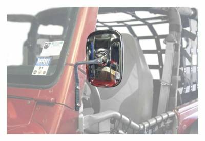 Steinjager - Steinjager A-Pillar Mount Side Mirror Kit-Gray Hammer for Wrangler TJ J0047292