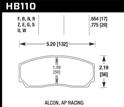 Hawk Performance - Hawk Performance DTC-70 Motorsports Brake Pads HB110U.654